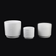 3-Piece White Stoneware Planter Set with Geometric Line Design pot only no saucer