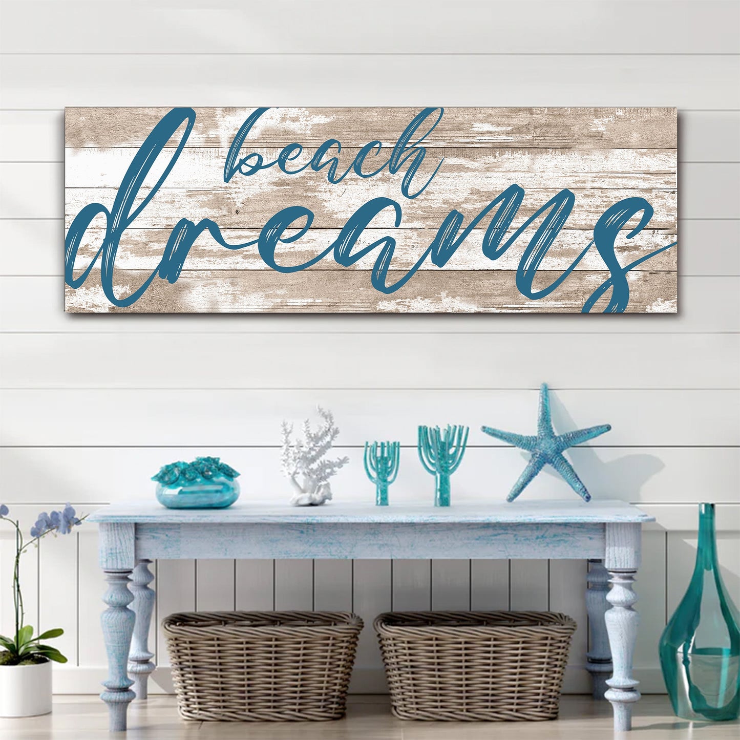 Beach Dreams Sign 20x60 inch Extra Large Premium Gallery Wrapped