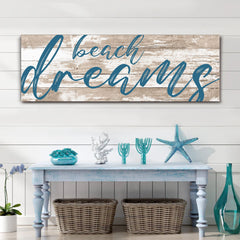 Beach Dreams Sign 20x60 inch Extra Large Premium Gallery Wrapped