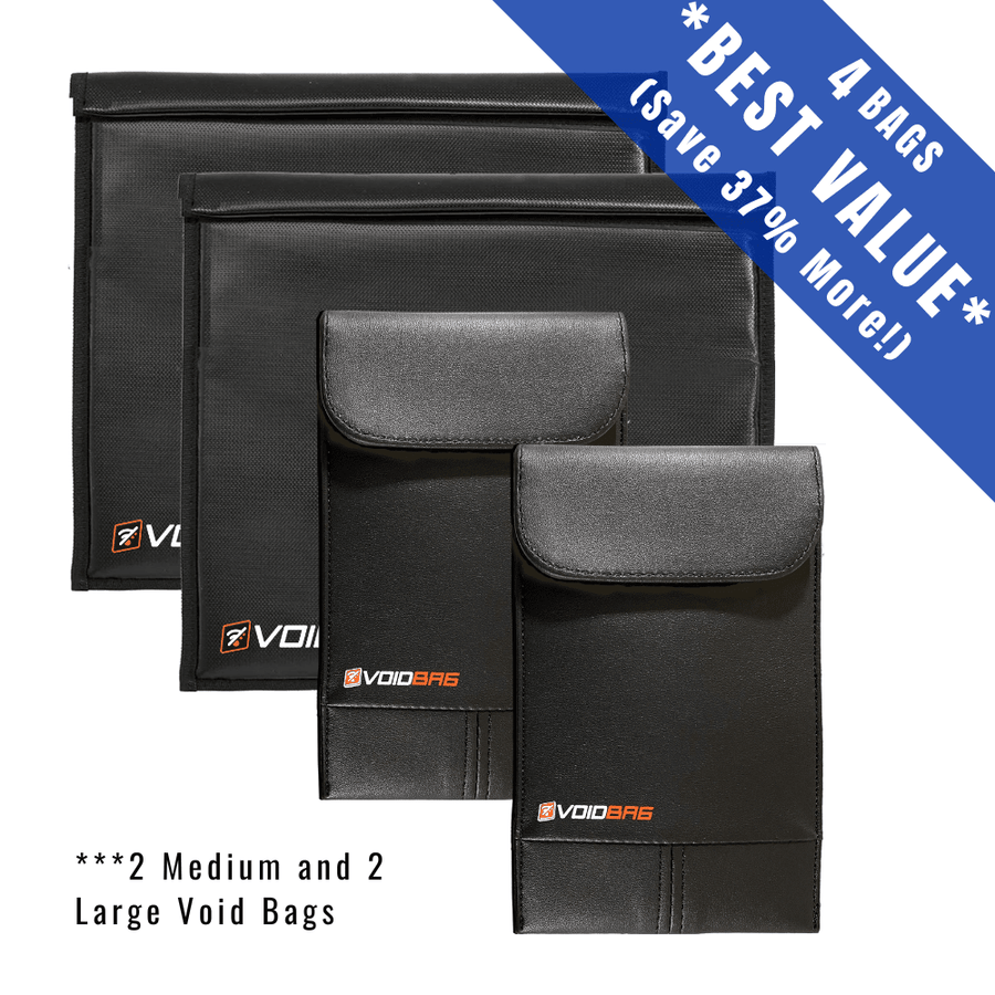 Void Bag (Faraday Bag) 4 - 2 Medium and 2 Large Void Bag **BEST VALUE** (Save 35% More!!)