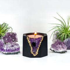 Dark Amethyst Candle Holder