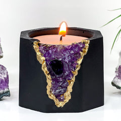 Dark Amethyst Candle Holder