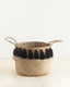 Black Tasseled Belly Baskets Medium