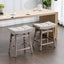 25" Beige Backless Counter Stools - Set of Two Default Title