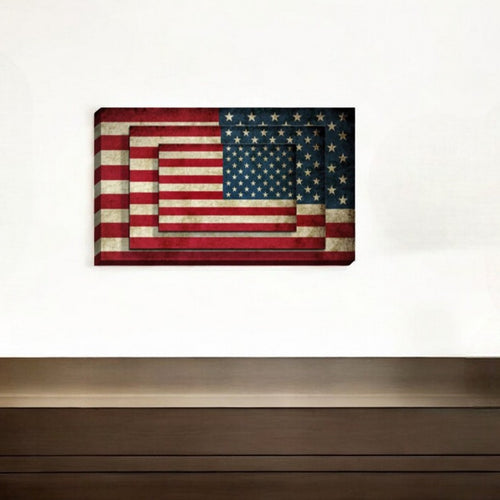 Set Of Four American Flag Print Wall Art