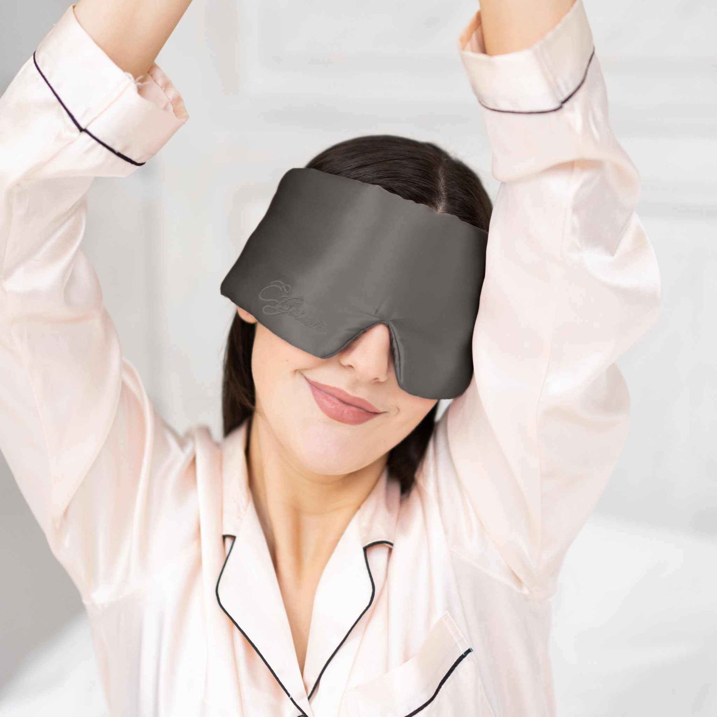 Silk Sleep Mask Metal Grey