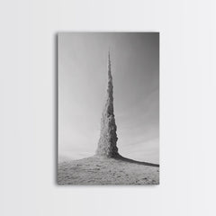 Rock Spire, Desert Sculpture, Abstract Form, Canvas Print, Surreal Landscape Art, Minimalist Wall Decor, Earthy Modern Home Accent Gallery Wrap Canvas - Ready To Hang