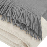 Stockholm Color Block Faux Cashmere Throw Gray