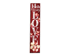 48" Red & White Solid Wood LOVE Valentine’s Day Porch Sign