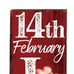 48" Red & White Solid Wood LOVE Valentine’s Day Porch Sign