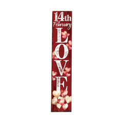 48" Red & White Solid Wood LOVE Valentine’s Day Porch Sign