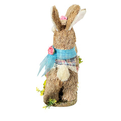 Easter Bunny Family Straw Figurine