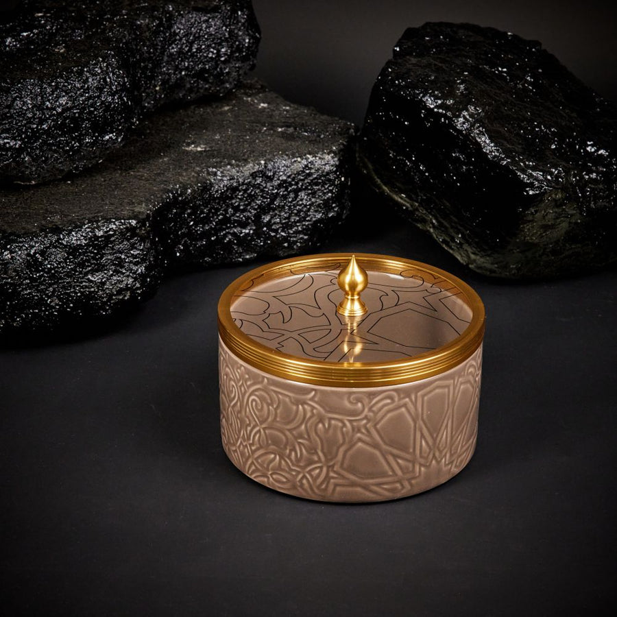 Luxury Majlis - Medium Canister - Brown & Gold