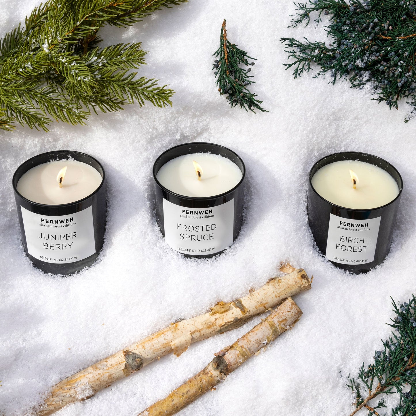 Frosted Spruce Scented Soy Candle 3 Classic Set