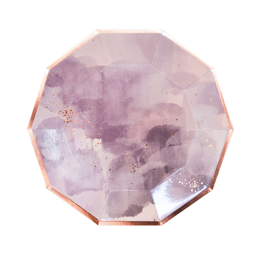 Amethyst - Light Purple Watercolor Premium Large Paper Plates