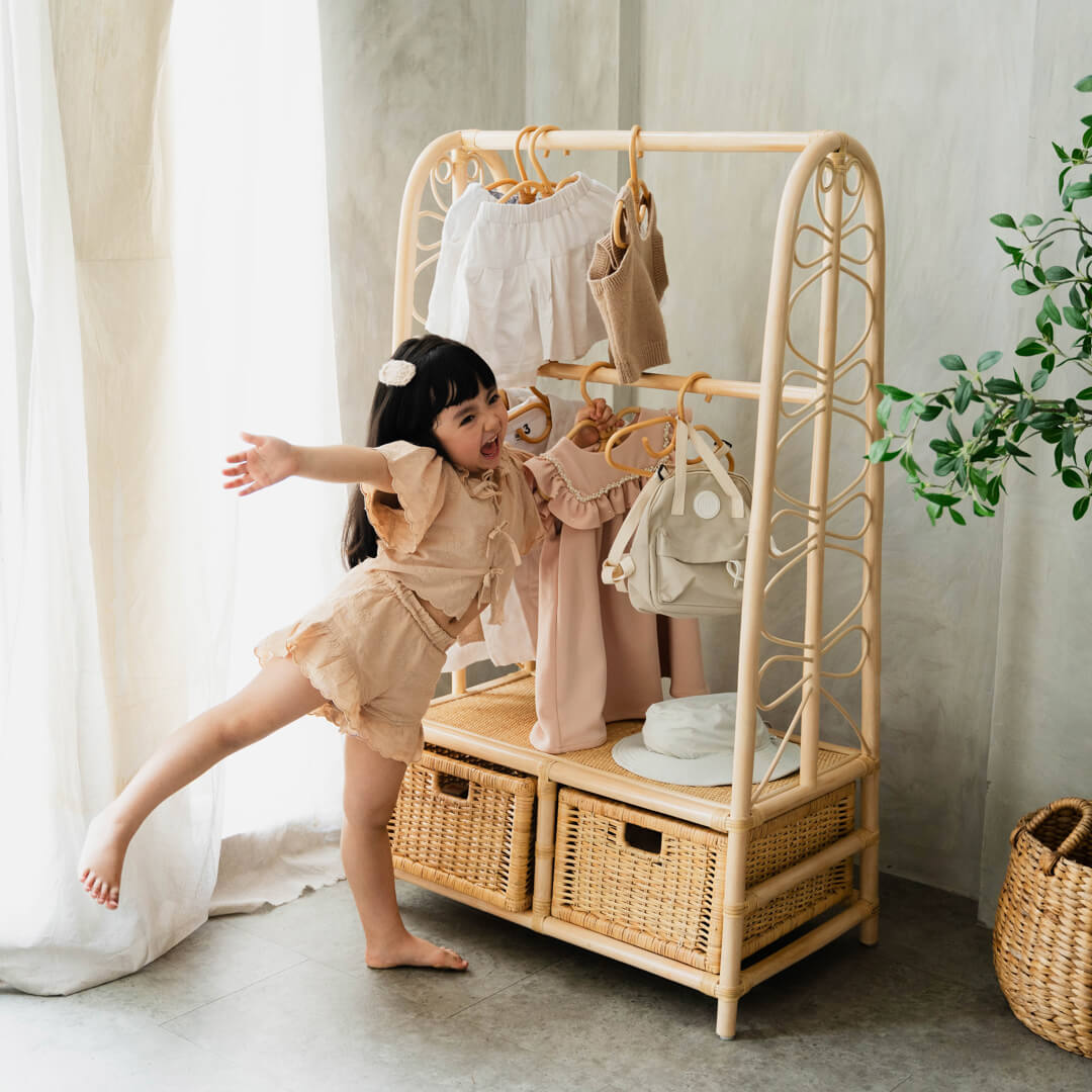 Belle Kids Clothing Rack with 2 Drawers