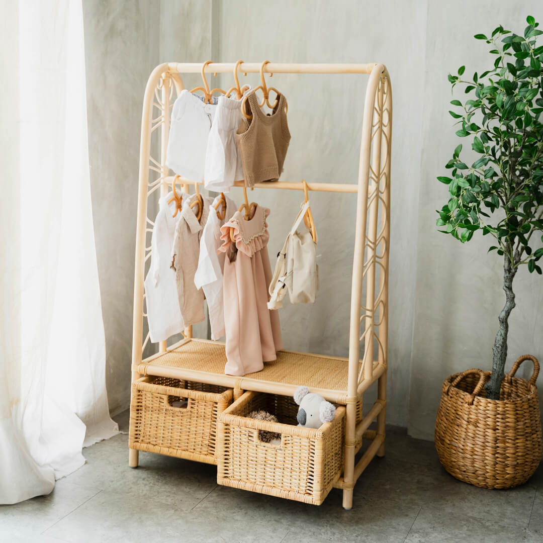 Belle Kids Clothing Rack with 2 Drawers