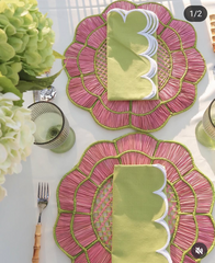 Blush Bloom Handwoven Iraca Placemat - Lilly Pulitzer Inspired Style