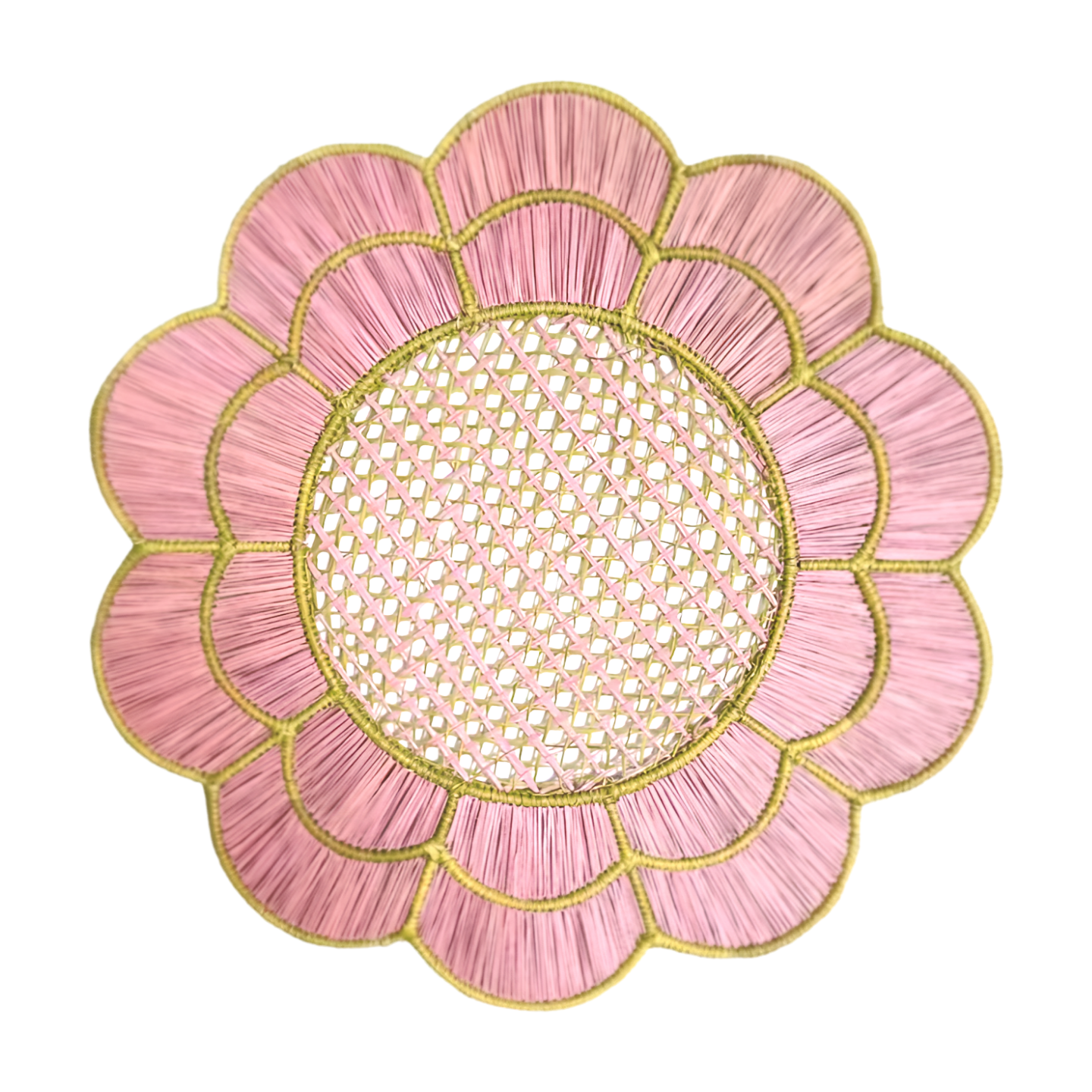 Blush Bloom Handwoven Iraca Placemat - Lilly Pulitzer Inspired Style