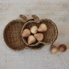 Hand-Woven Seagrass Pumpkin Trays | 2 Sizes