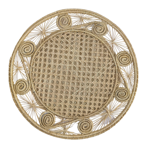 Caracol Handwoven Iraca Placemat Solid Color Natural