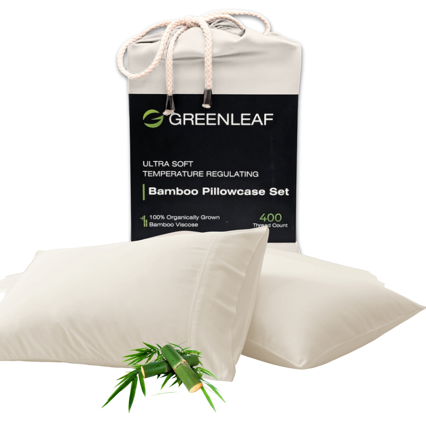 Bamboo Pillow Cases Queen Ivory