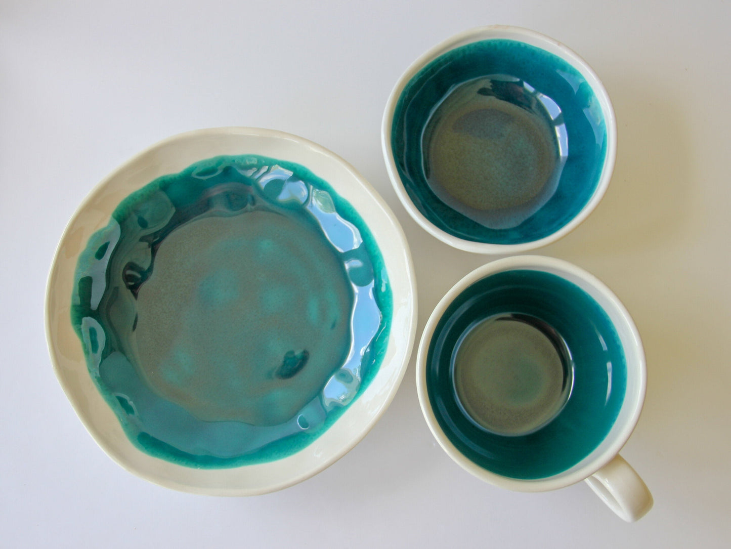 Artisan Bowl Set Green Sapphire Set