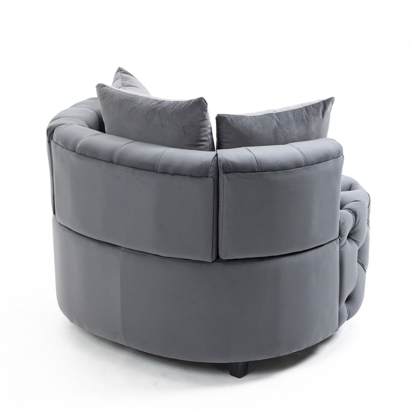 Matthias Plush Velvet Barrel Chair with Solid Wood Legs - Available in 3 Colors