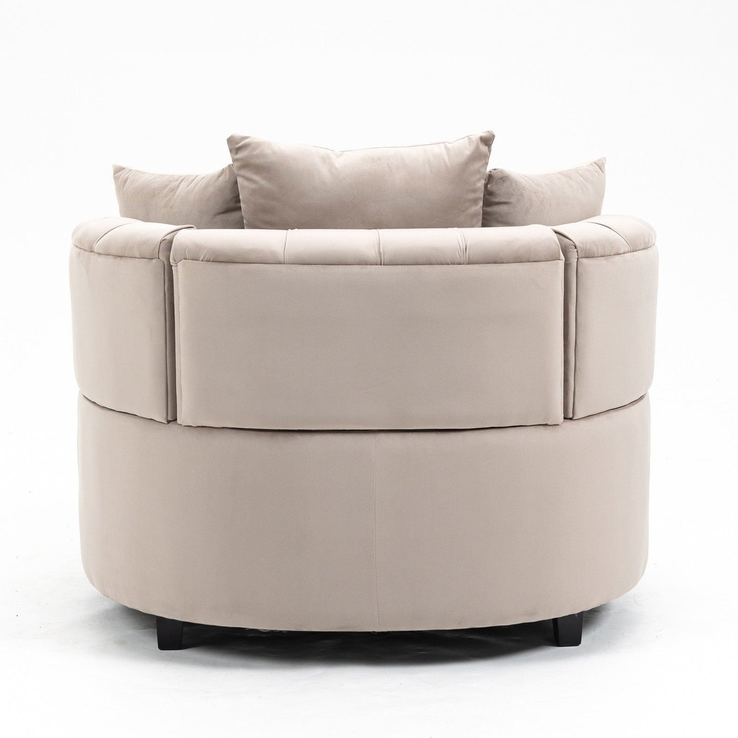 Matthias Plush Velvet Barrel Chair with Solid Wood Legs - Available in 3 Colors