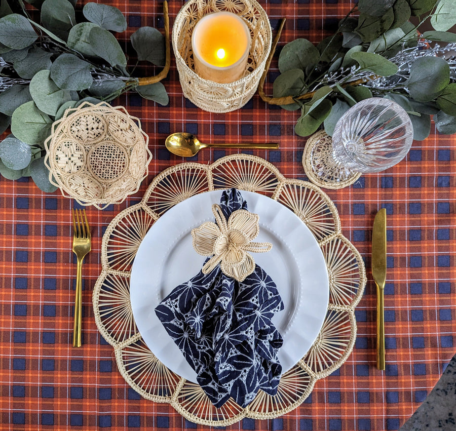 Orchid Handwoven Iraca Napkin Ring