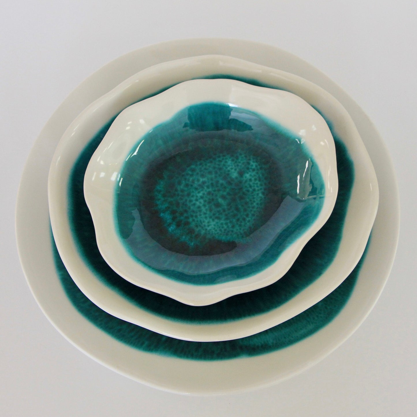 Artisan Pasta Bowl Green Sapphire Set 4