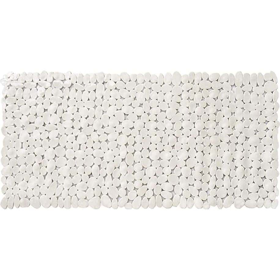 Resort-Inspired White Spa Pebbles Non-Slip Bathtub Mat