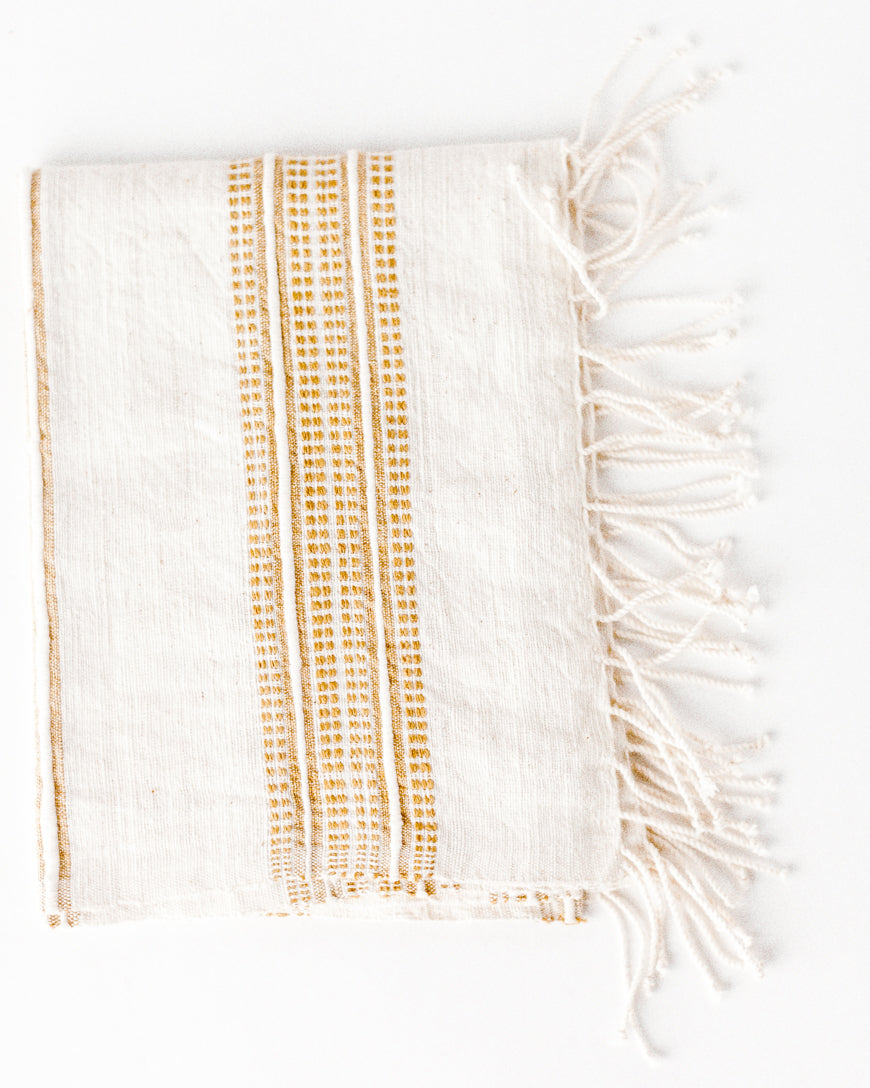 Aden Cotton Hand Towel Natural with Beige