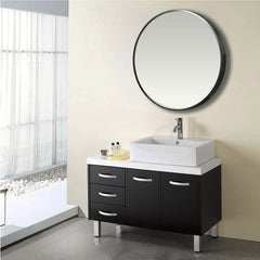 Sleek Minimalist Black Round Wall Mirror with Durable Frame