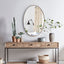 Sophisticated Matte Gold Oval Accent Wall Mirror with Aluminum Frame Default