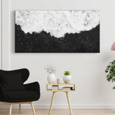 Black And White Textured Painting Canvas Wall Art 60x30 inch Extra Large Premium Gallery Wrapped