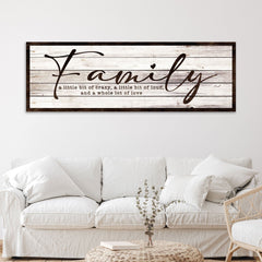 A Little Bit Of Crazy, Loud, And A Whole Lot Of Love Family Sign III 20x60 inch Extra Large Premium Gallery Wrapped