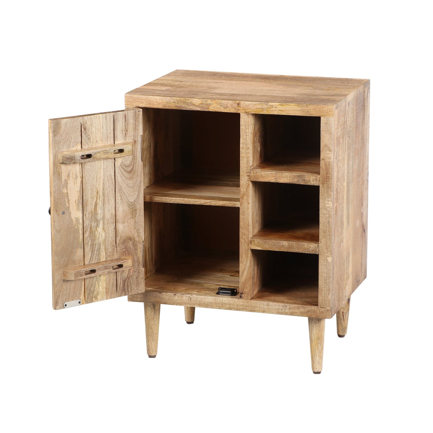 Mango Wood Side Table with Open Cubbies