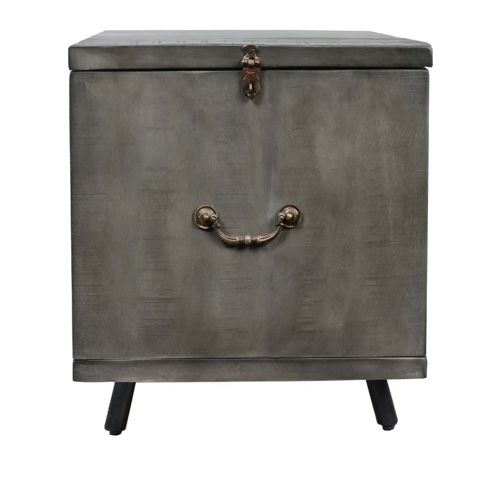 Handcrafted Coffee Table with Hinged Lift Top Storage in Charcoal Gray