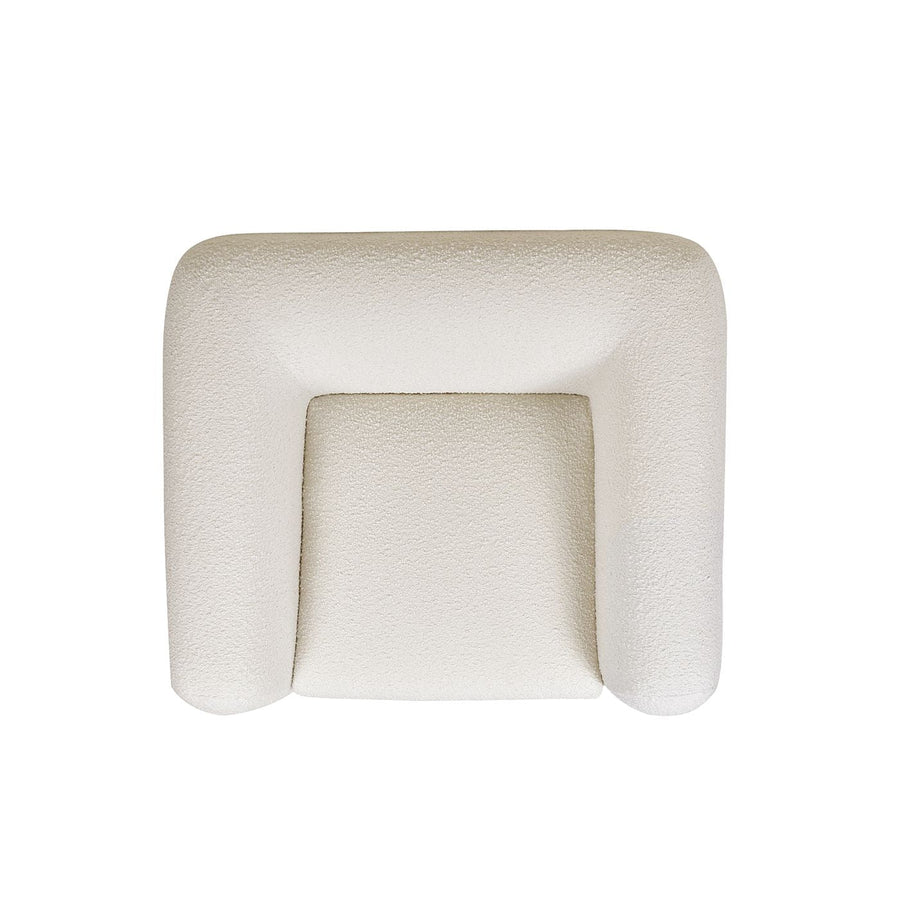 Alpine 44" Sherpa Arm Chair, Ivory White Boucle