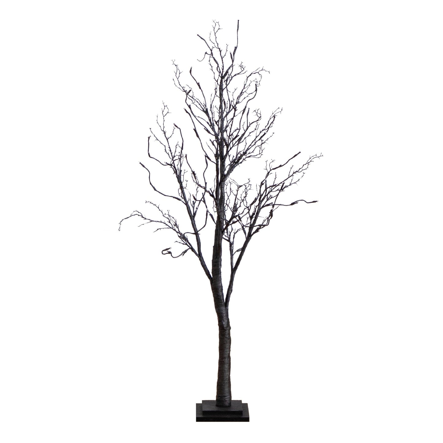 4’ Pre-Lit Halloween Deluxe Black Twig Artificial Tree with 81 Orange & Purple LED Lights