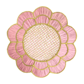 Blush Bloom Handwoven Iraca Placemat - Lilly Pulitzer Inspired Style