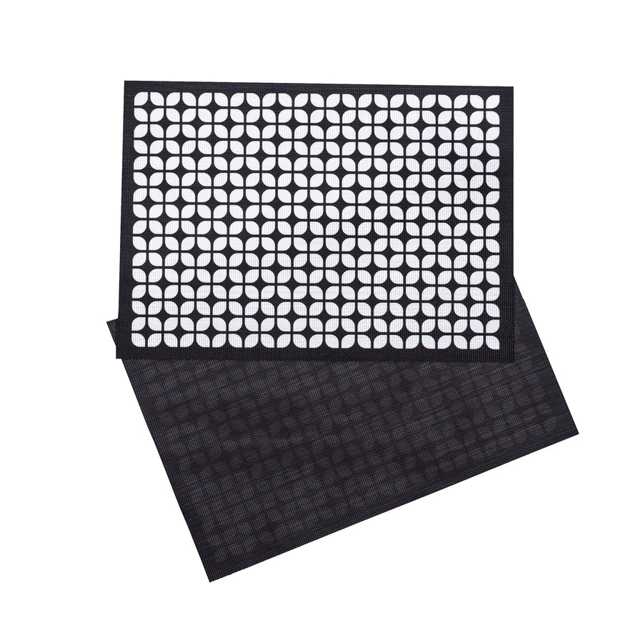 Breeze Block double-sided Woven Placemat-Black