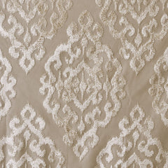 Mirage Knitted Jacquard Damask Total Blackout Grommet Top Curtain Panels - Set of 2