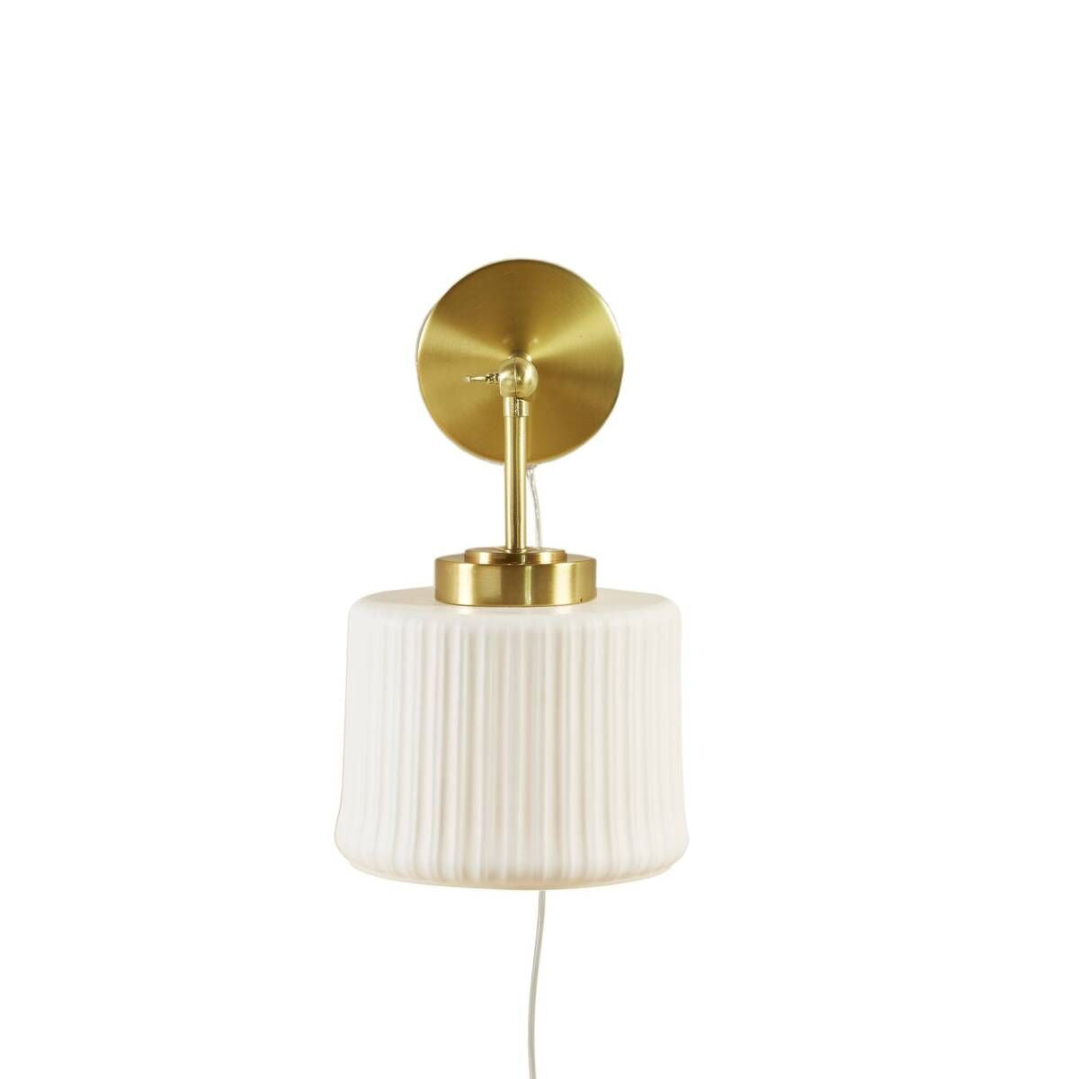 Luminex White Ceramic Wall Sconce with Adjustable Swing Arm