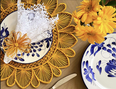 Daisy Woven Placemat Solid Color Yellow