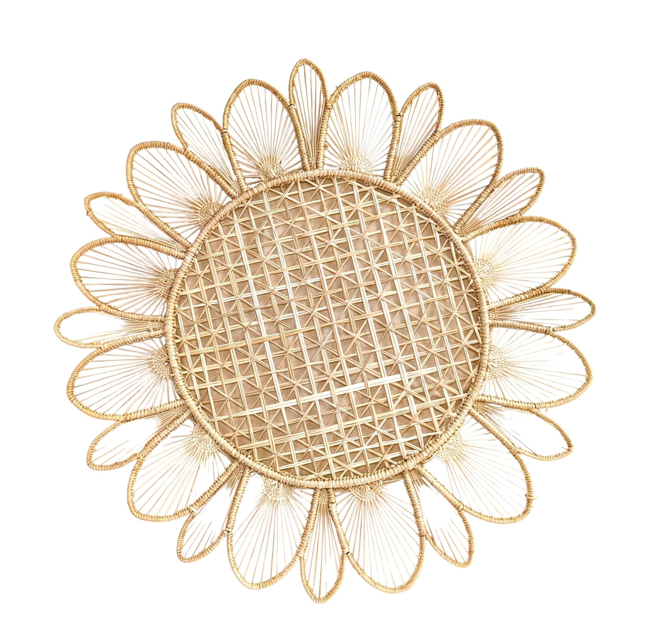 Daisy Woven Placemat Solid Color Natural