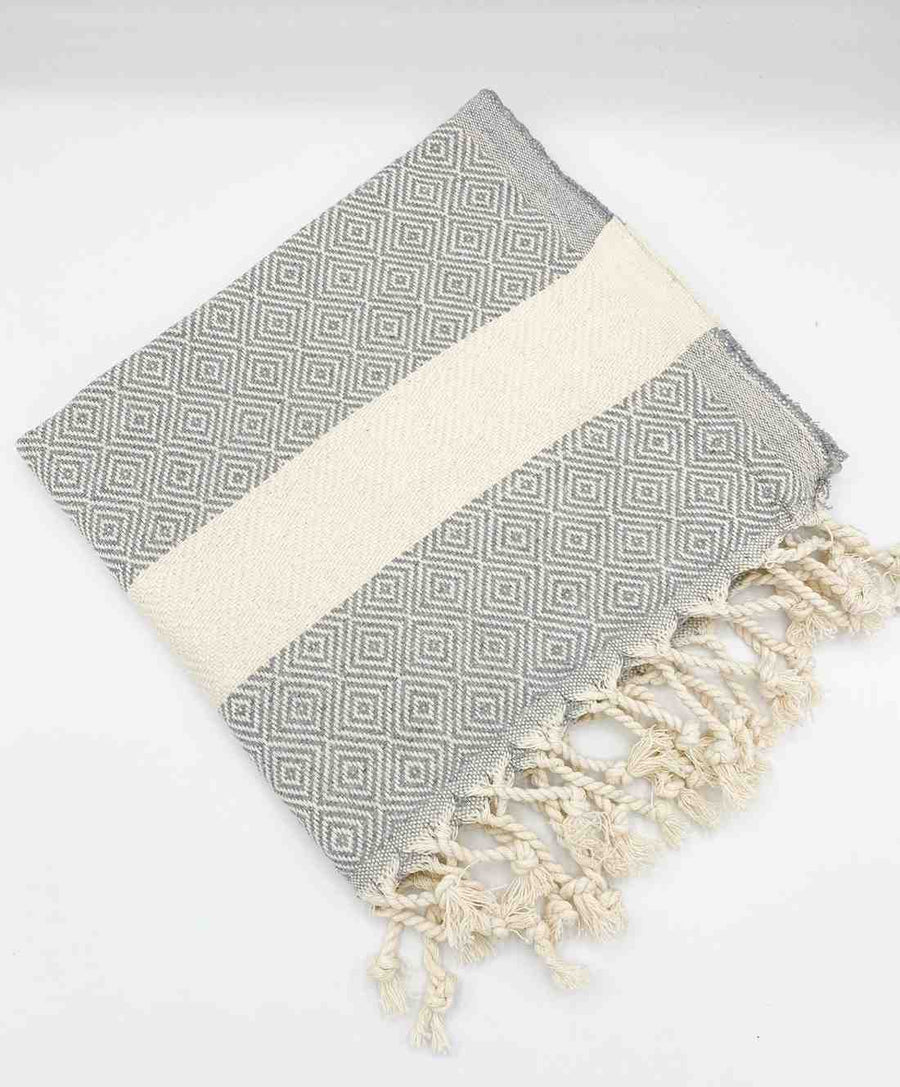 Diamond Hand Towel Gray