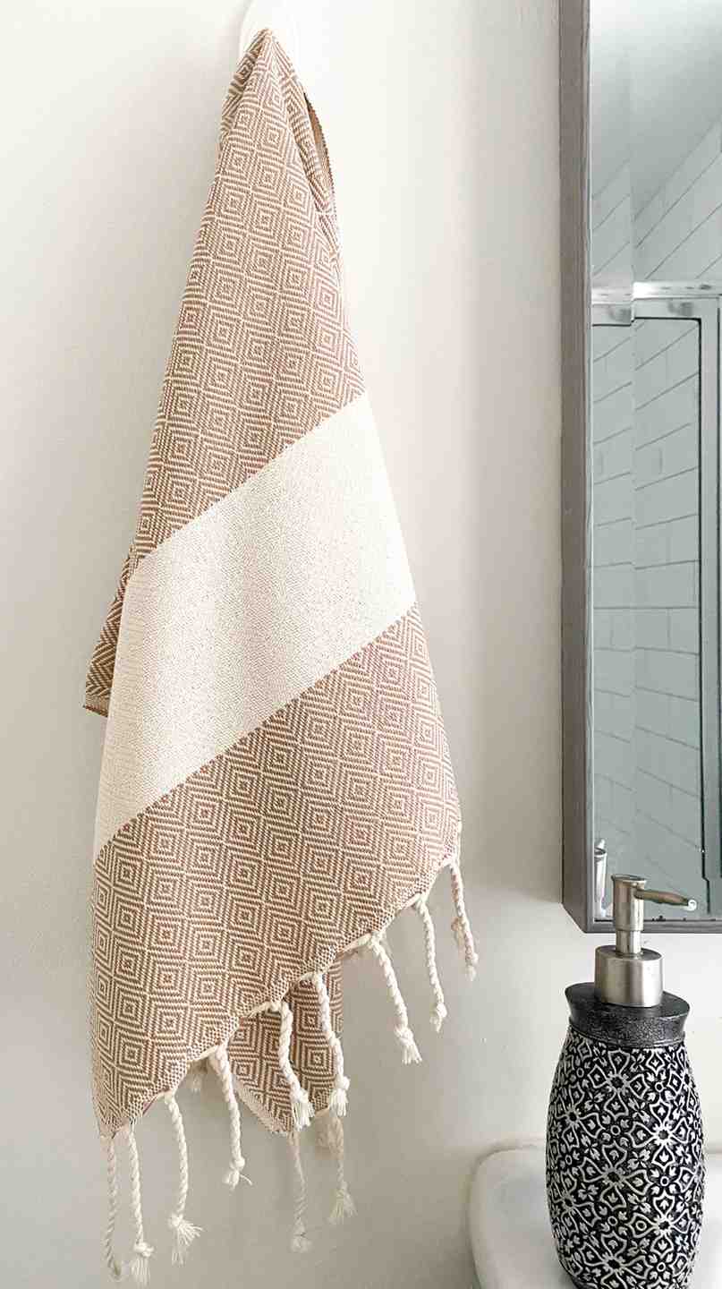 Diamond Hand Towel Beige