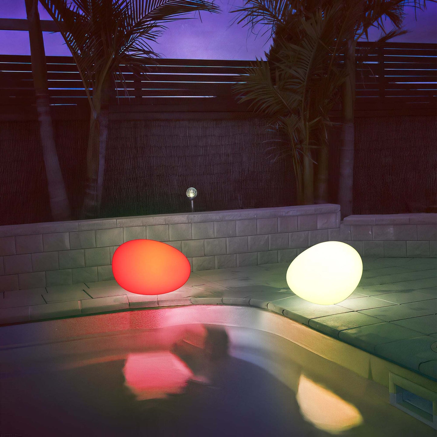 Multicolor Solar Cobblestone LED Light 2 pcs
